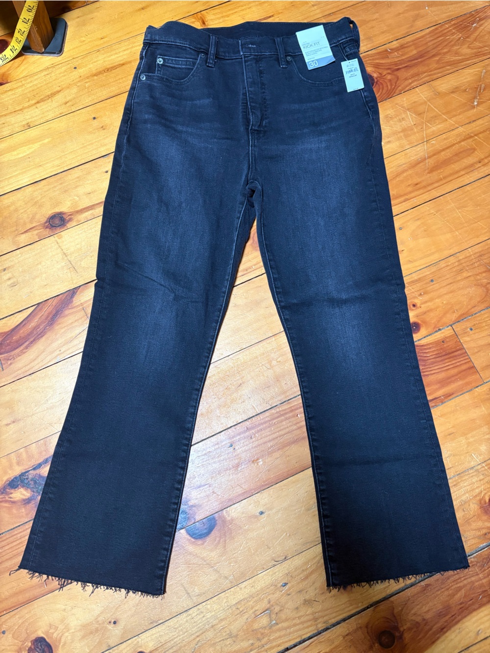 GAP Black High-Rise Straight Crop Jeans